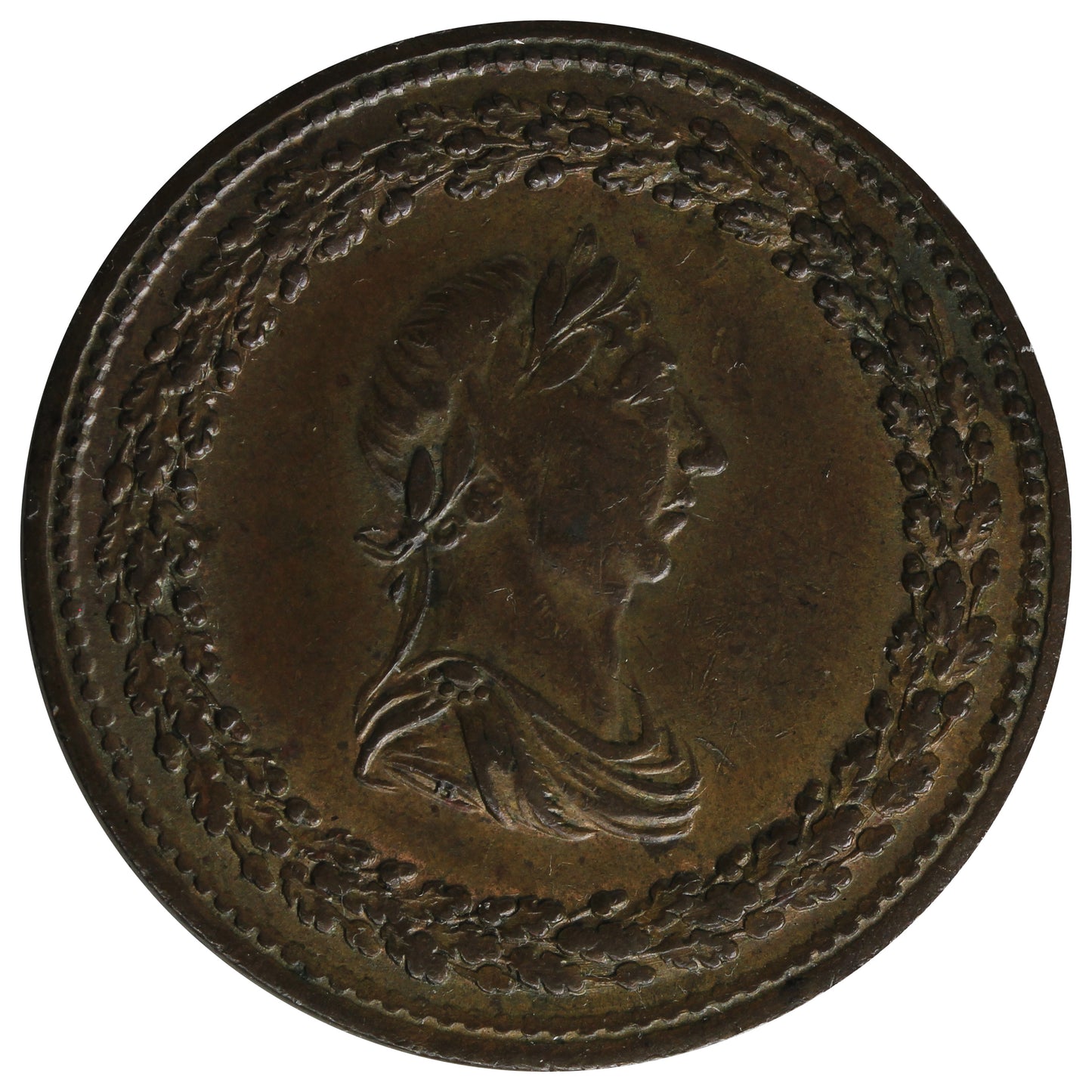 LC-46A3 1812 Lower Canada Halliday Half Penny Token Almost Uncirculated (AU-50)