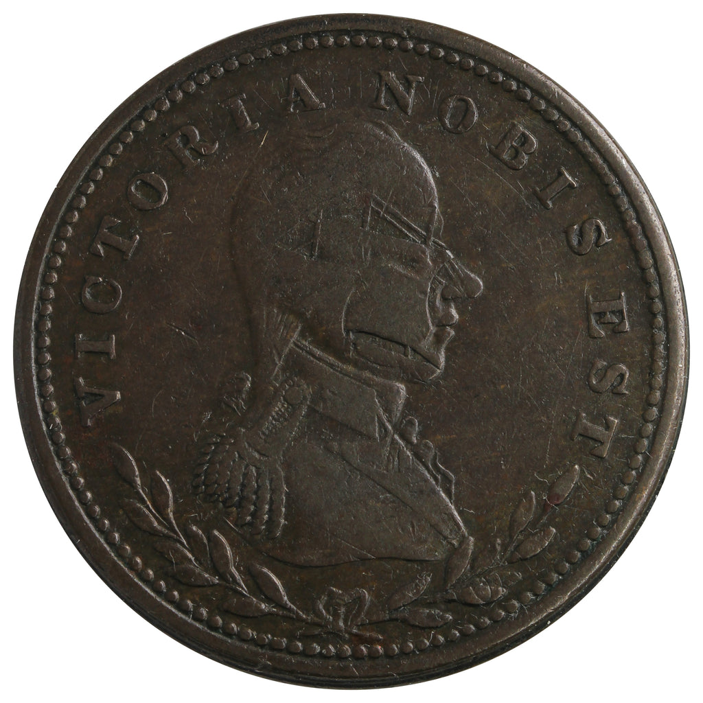 LC-49A1 Lower Canada Imitation Tiffin Token Over Struck on NS-21A VF-EF (VF30) $