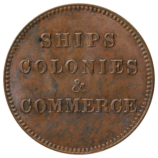 PE-10-30 (1835) PEI Ships Colonies & Commerce Brilliant UNC (MS-63) Lustrous Brown $
