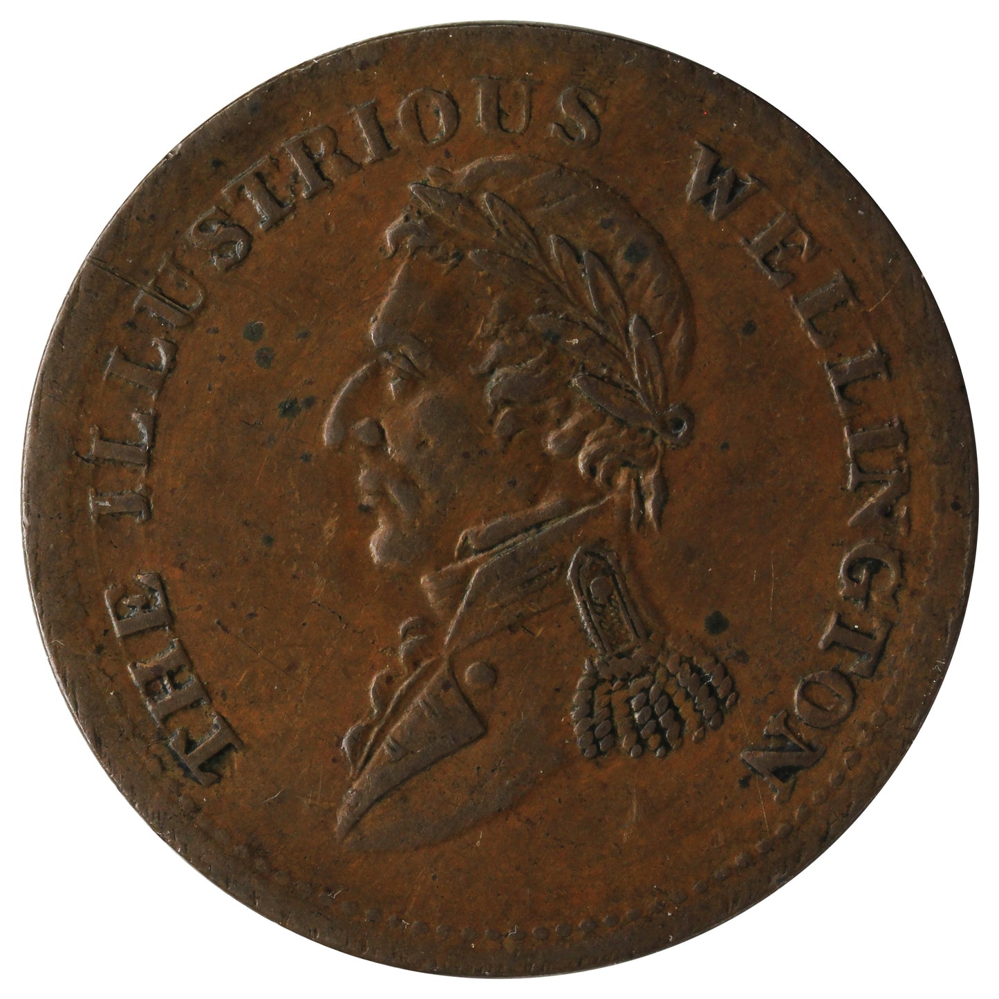 WE-10A2 1816 Wellington Waterloo Half Penny Token AU-UNC (AU55) $