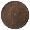 NS-1E2 1840 Nova Scotia Victoria Thistle Half Penny Token ICCS Certified AU-50 BR #874