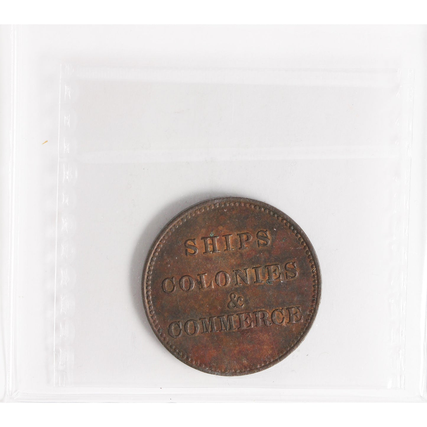 PE-10-38 No Date PEI Ships Colonies & Commerce Token ICCS Certified AU-50 BR #997