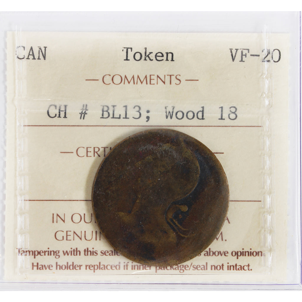 BL-13 Blacksmith Brass Token ICCS Certified VF20 Wood 18