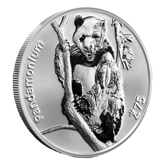 Zombucks World: Pandamonium 1oz .999 Fine Silver (No Tax) Light Toning