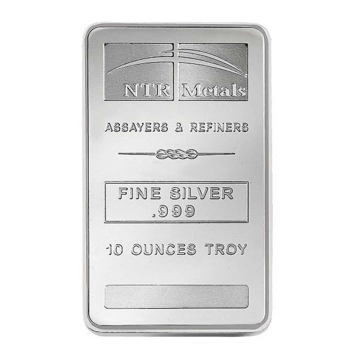 NTR Metals 10oz .999 Silver Bar (No Tax) Light Toning/Seal Staining