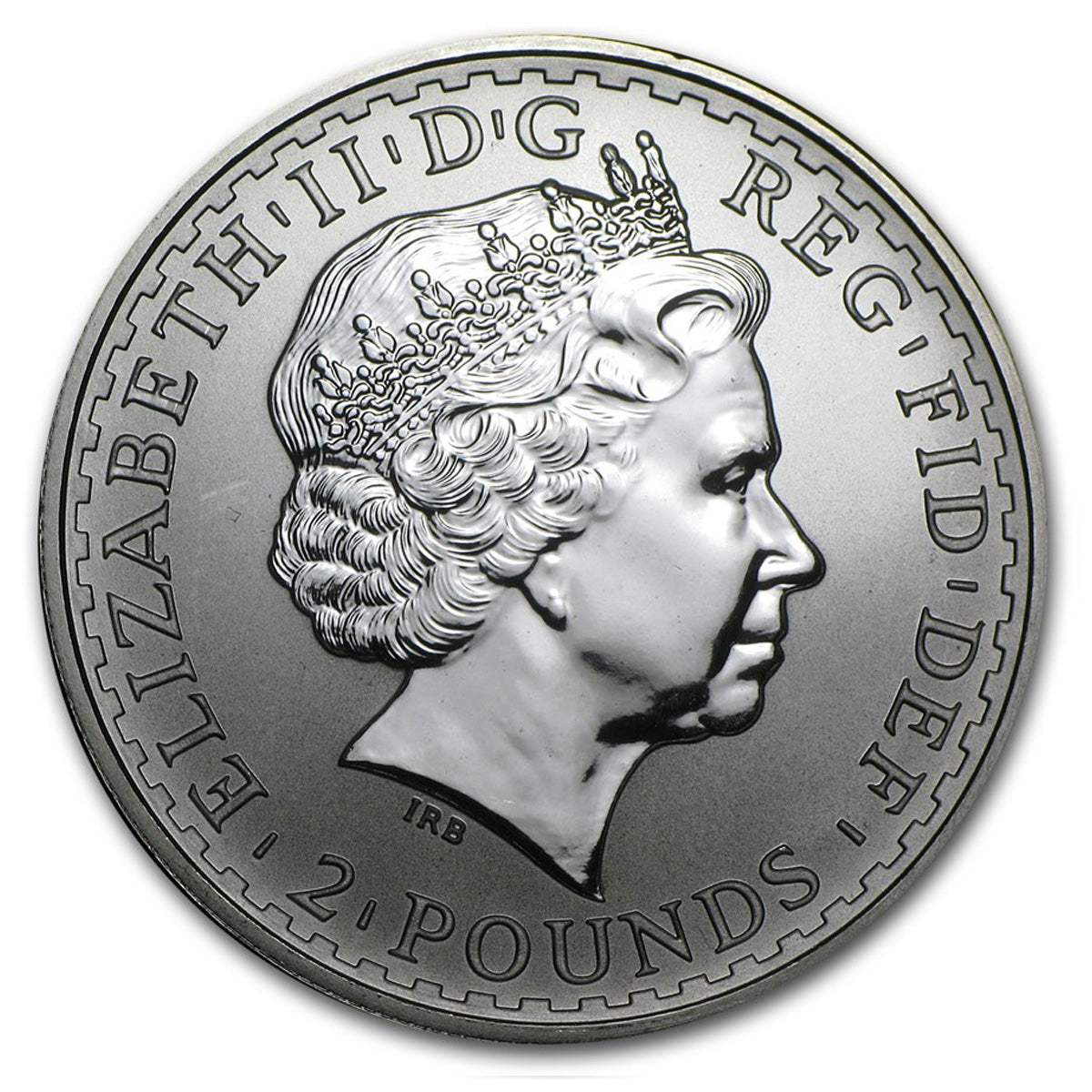 1999 Great Britain £2 Britannia 1oz Silver, SEALED (Seal worn/Light Toning)