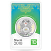TD Bank 2018 Diwali 1oz Silver Round in Package (No Tax) Rim/Edge Toning