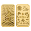 The Royal Mint 1 gram Christmas Tree .9999 Gold Bar in Assay (No Tax)