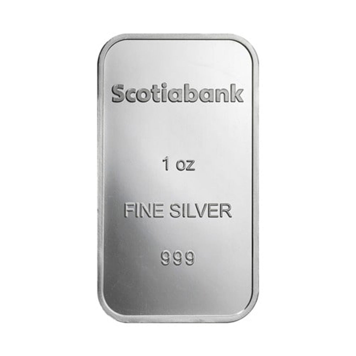 Scotiabank 1oz .999 Silver Bar with Logo Back (No Tax) Light Toning