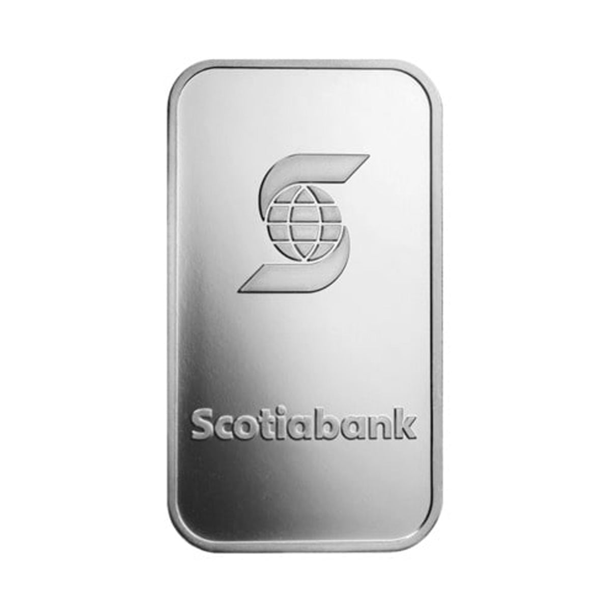 Scotiabank 1oz .999 Silver Bar with Logo Back (No Tax) Light Toning