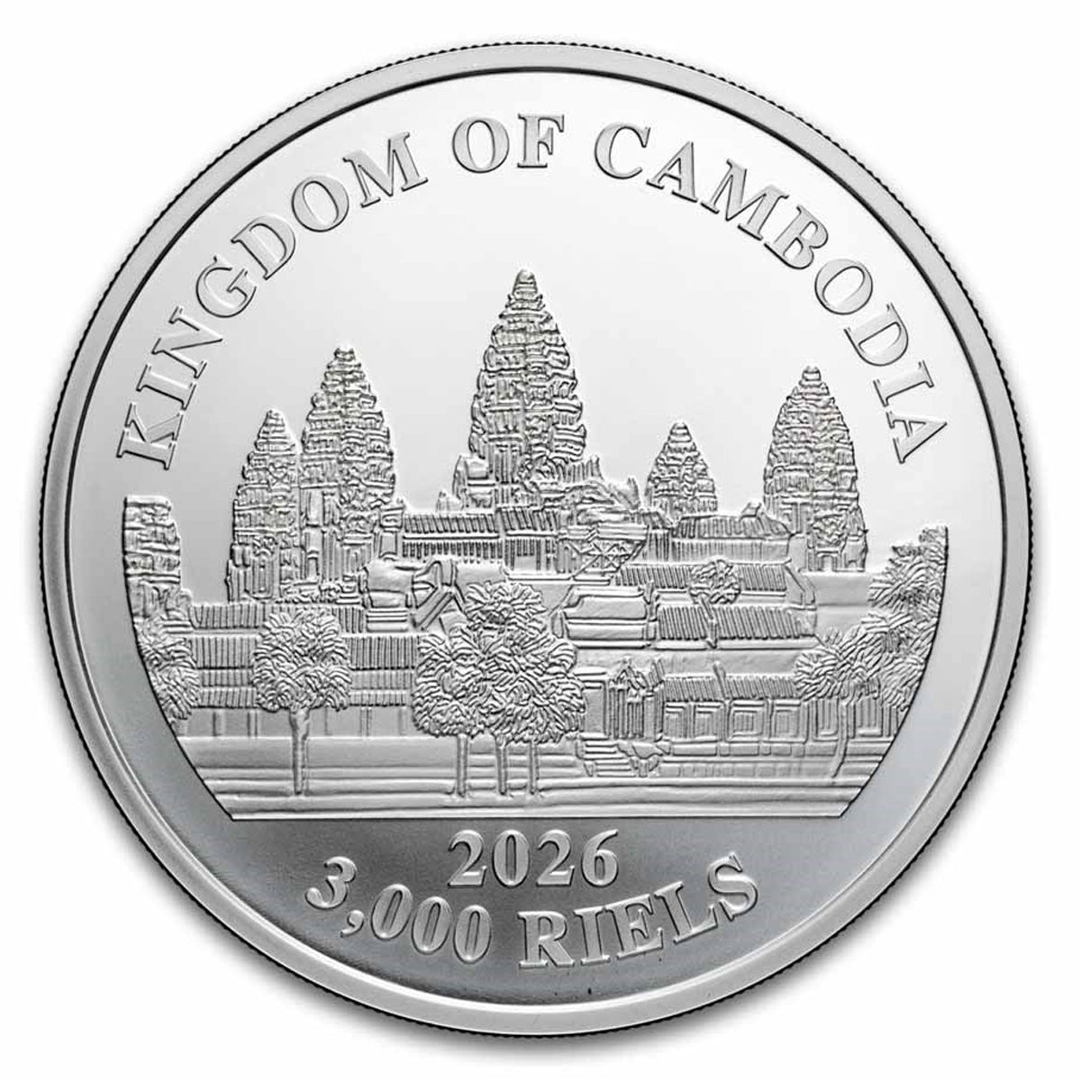 2026 Cambodia 3,000 Riels Colourized Lost Tigers 1oz. .9999 Silver (No Tax)