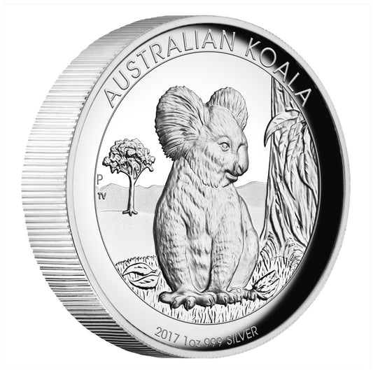 2017 Australia $1 Koala High Relief 1oz Silver Proof Coin (No Tax) - COIN ONLY