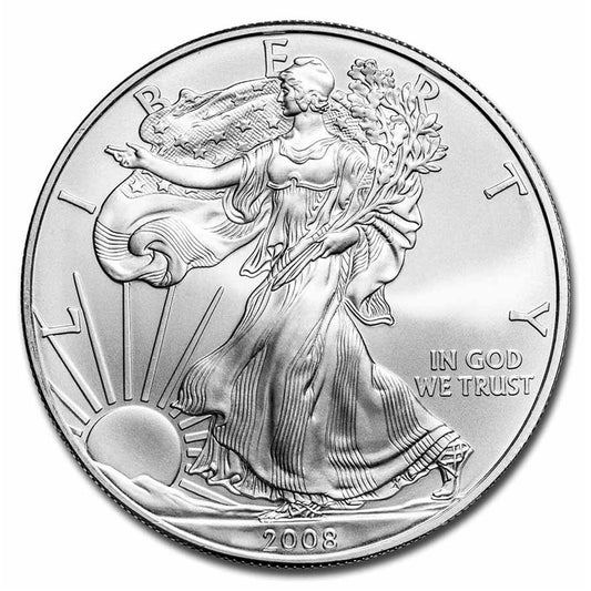 2008 United States $1 American Eagle 1oz. .999 Fine Silver (No Tax) Flaws