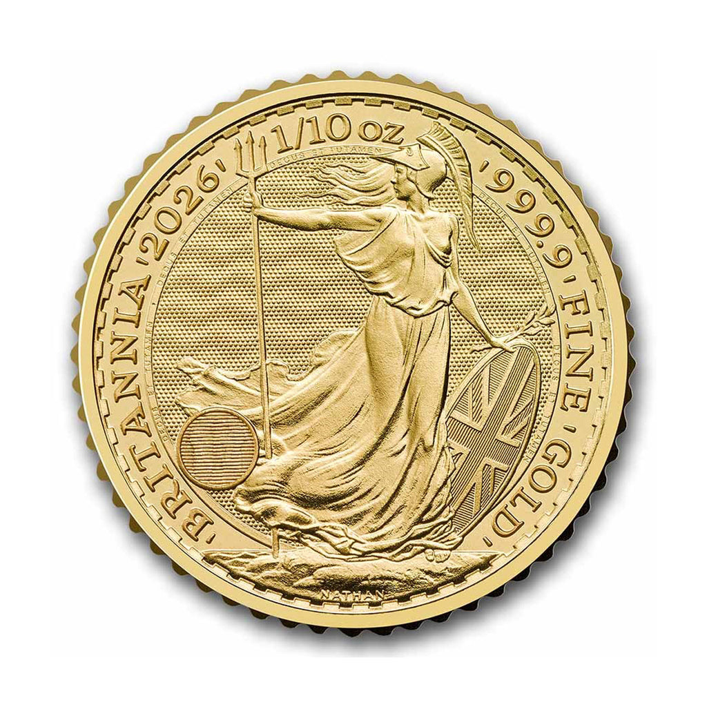 2026 Great Britain £10 Britannia 1/10oz .9999 Fine Gold (No Tax)