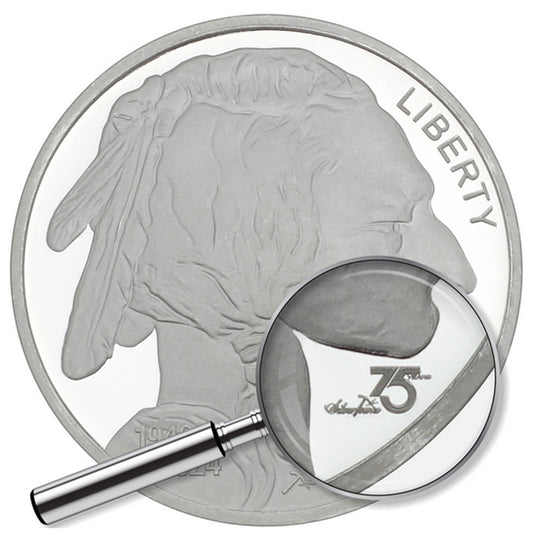 Limited Ed. 1949-2024 SilverTowne 75 Years Buffalo Replica 1oz Silver Medallion (No Tax)
