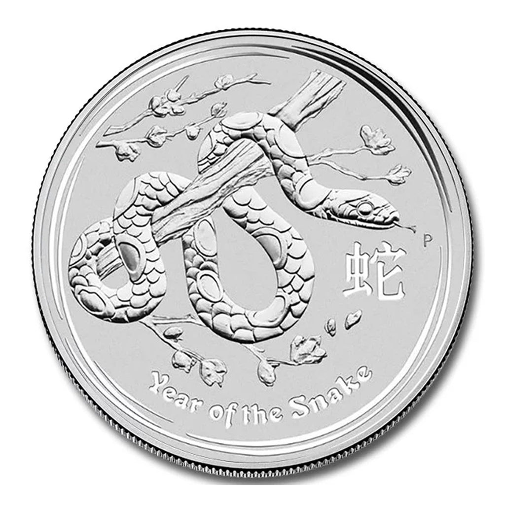 2013 Australia $1 Year of the Snake (Series II) 1oz .999 Silver (No Tax) Scr Capsule/Light Toning