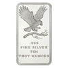 SilverTowne Eagle Design 10oz .999 Fine Silver Bar (No Tax) May have light toning