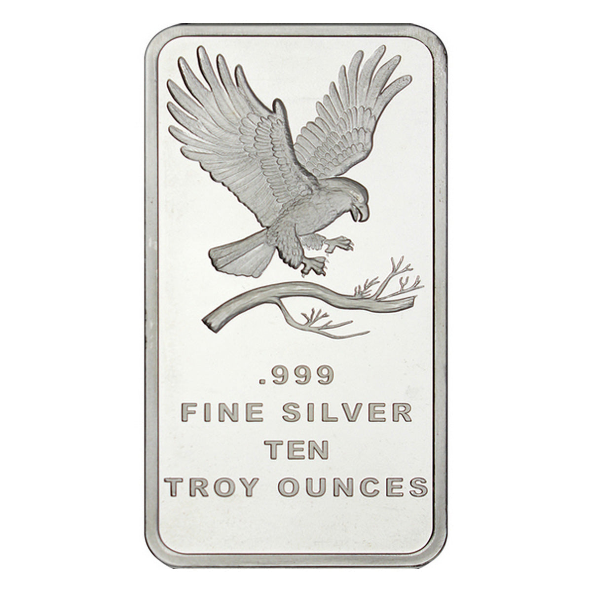 SilverTowne Eagle Design 10oz .999 Fine Silver Bar (No Tax) May have light toning