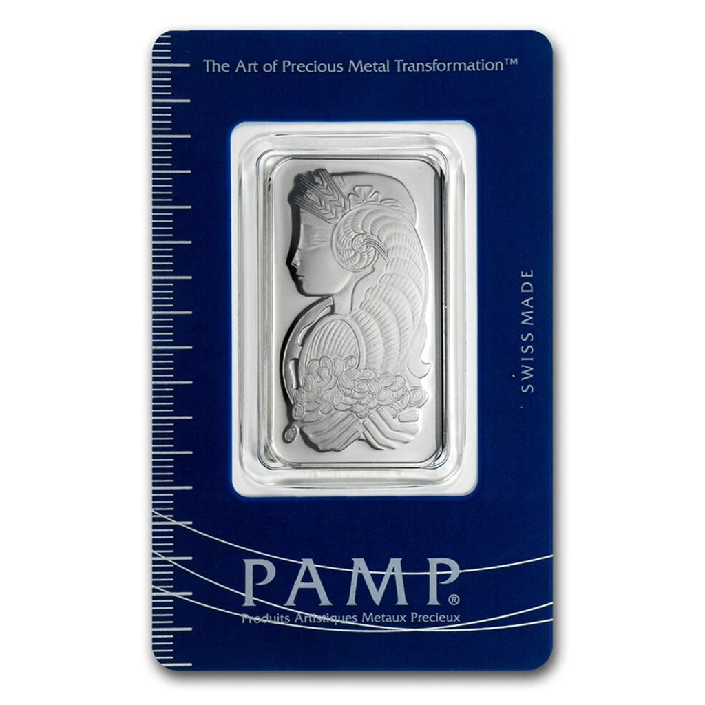 PAMP Suisse 1oz Lady Fortuna .9995 Platinum Bar (TAX Exempt) Scr Package