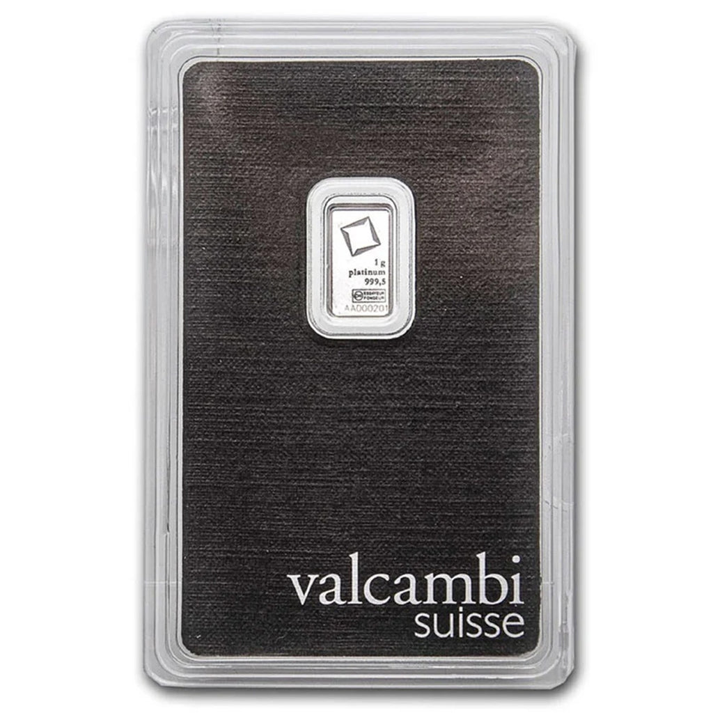 Valcambi Suisse 1g .9999 Platinum Bar in Original Package (No Tax)