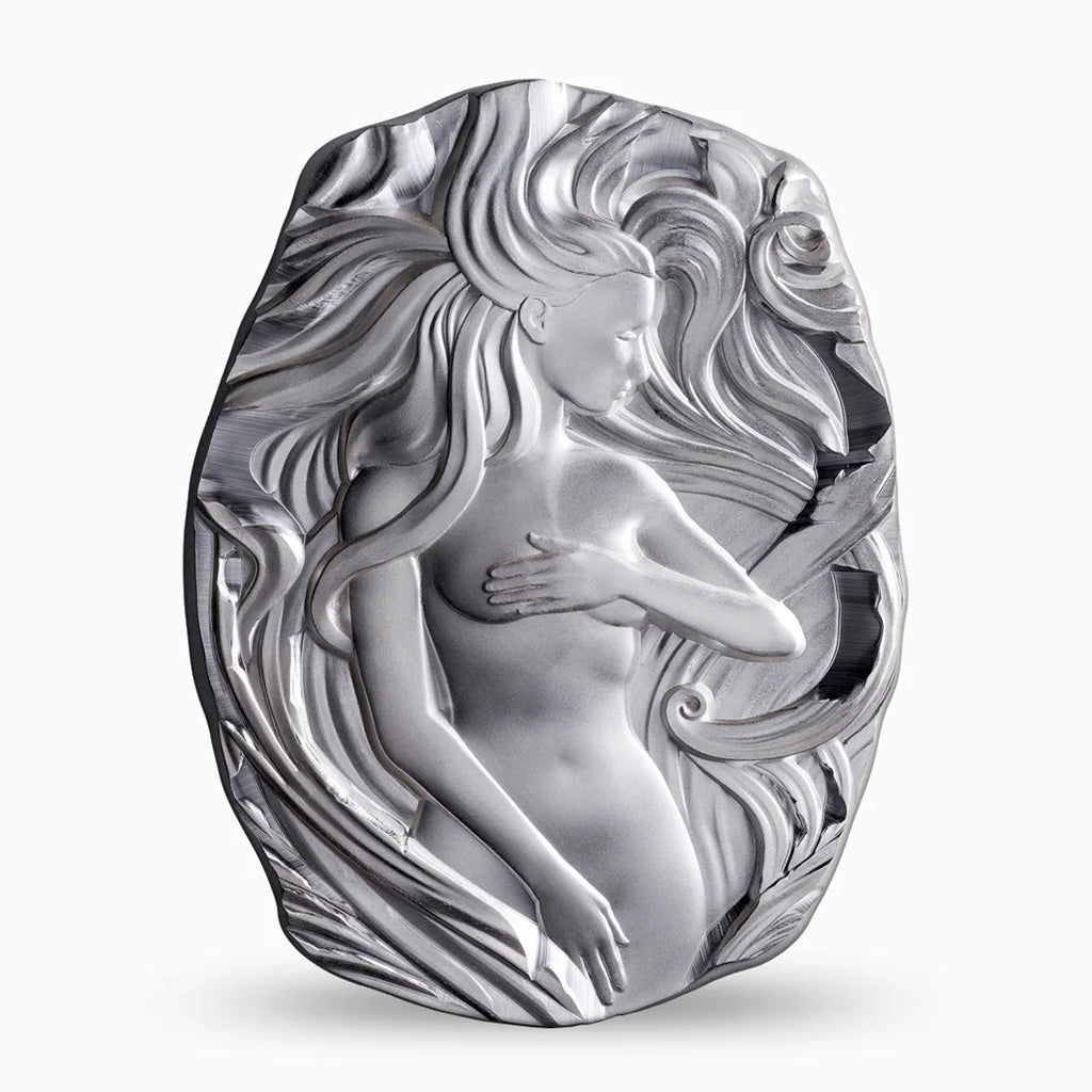Argentia Woman w Flowing Hair 10oz Silver Art Bar (No Tax) Scuff/Lightly Toned