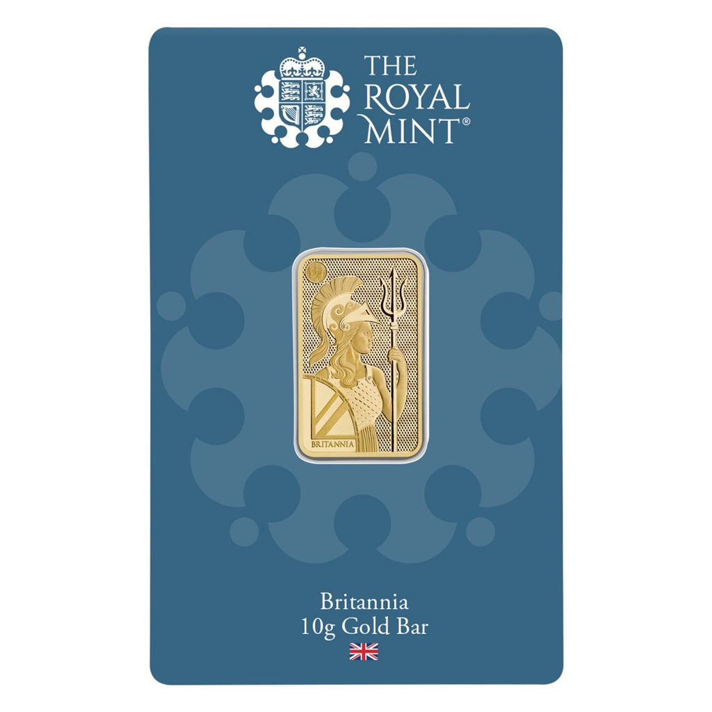 The Royal Mint 10g Britannia .9999 Gold Bar (No Tax) Package Scratched