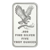 SilverTowne Eagle Design 5oz .999 Silver Bar (No Tax) Light Toning
