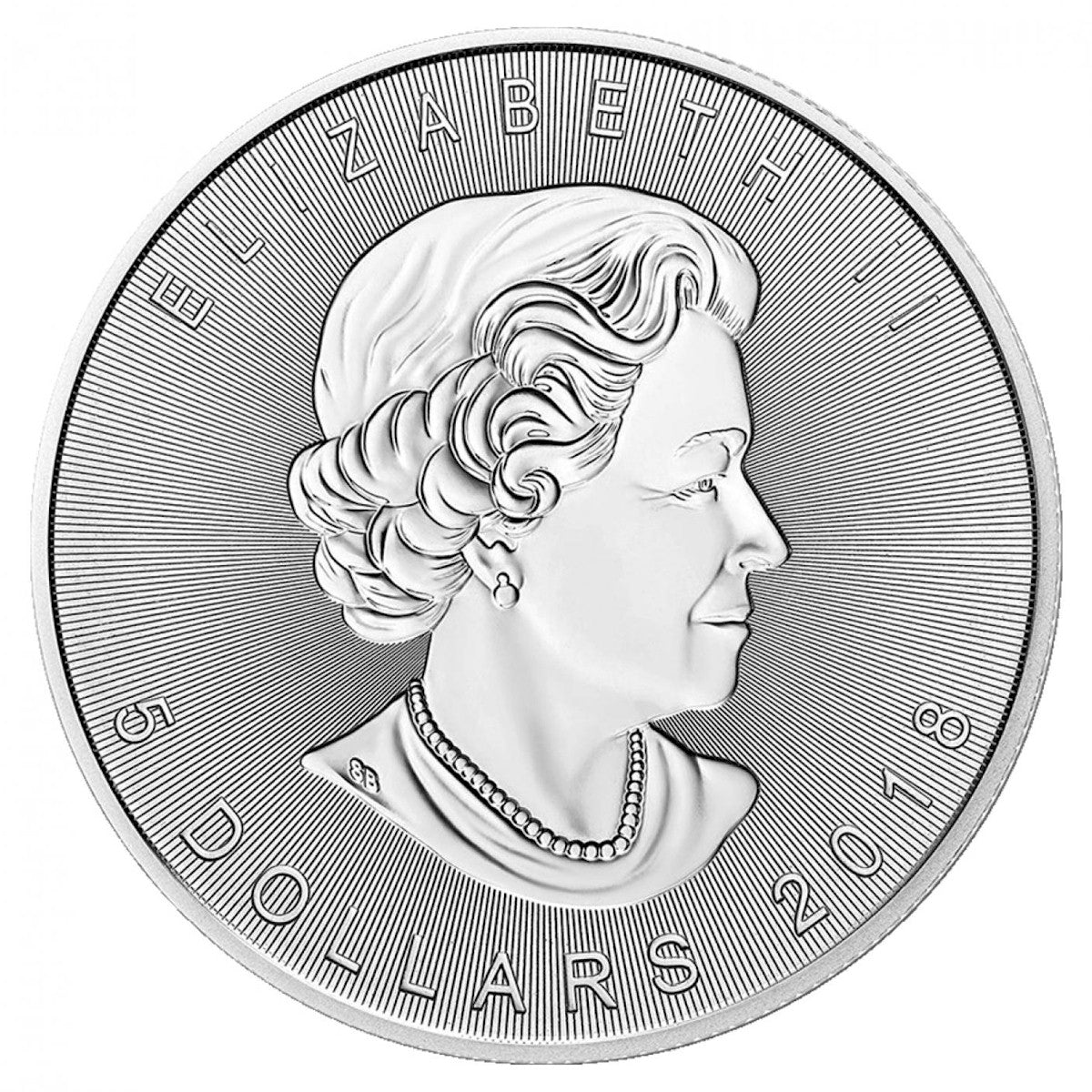 2018 Canada $5 Double Incuse 1oz .999 Silver Maple Leaf (No Tax) Hairline Scratches