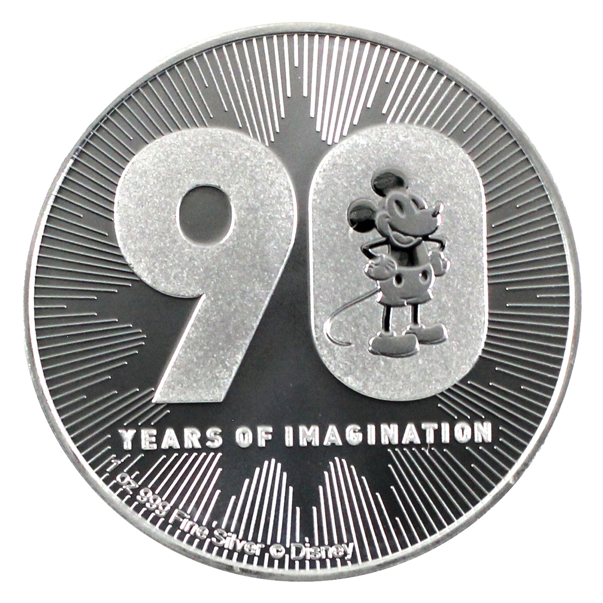 2018 Niue $2 Disney Mickey's 90th Ann 1oz .999 Silver (No Tax) Scratches on Cap