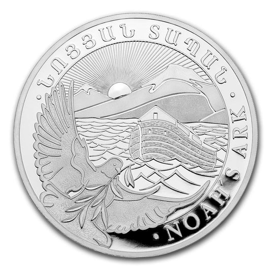 SHOW STOPPER - 2021 Armenia 500 Drams Noah's Ark 1oz .999 Silver (No Tax)