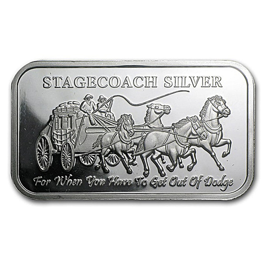Stagecoach 1oz Silver Fractional Divisible (1/4oz) Art Bar (No Tax) Issues