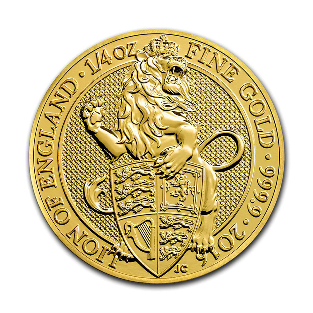 2016 GB £25 Queen's Beast: Lion of England 1/4oz Gold (No Tax) Scr. Capsule