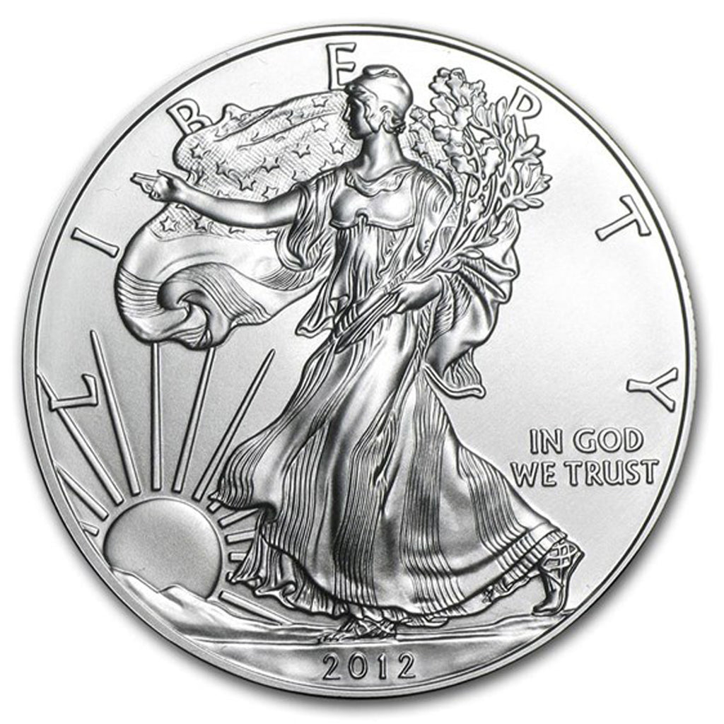 2012 United States $1 American Eagle 1oz. .999 Silver (No Tax) Lightly Toned