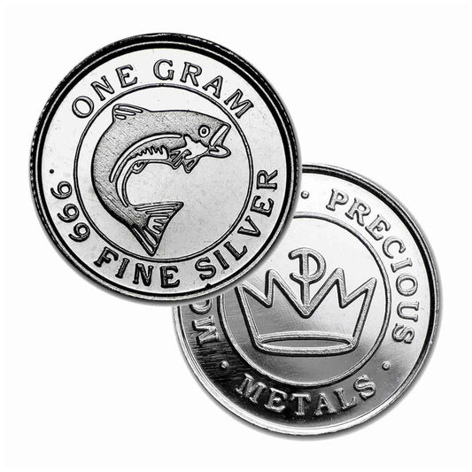 Monarch Salmon 1g .999 Fine Silver Round (No Tax) May contain light toning