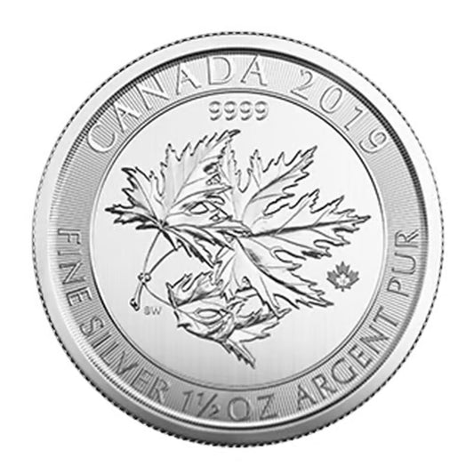 2019 Canada $8 Superleaf Maple 1.5oz .9999 Silver (No Tax) Lightly toned