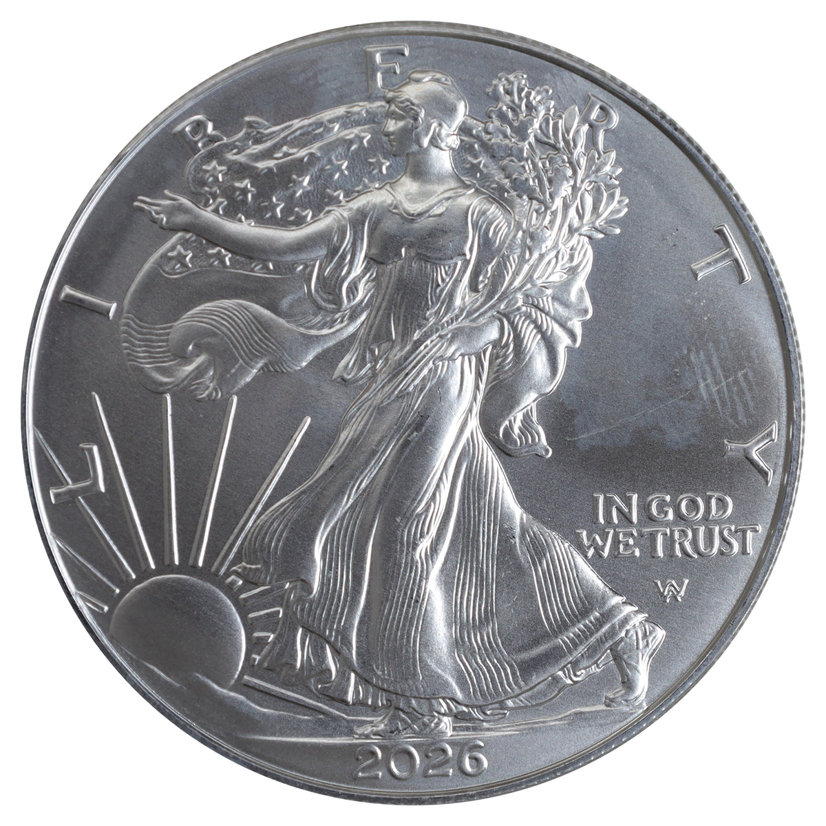 2026 $1 American Eagle 1oz Silver (No Tax) White Toning - SAVE $10 PER OUNCE