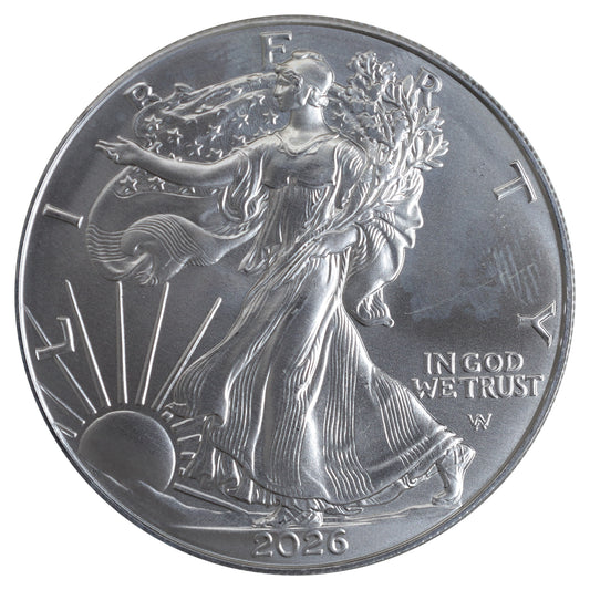 2026 $1 American Eagle 1oz Silver (No Tax) White Toning - SAVE $10 PER OUNCE