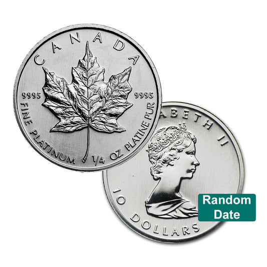 Random Date $10 1/4oz Platinum Maple Leaf SEALED (No Tax)