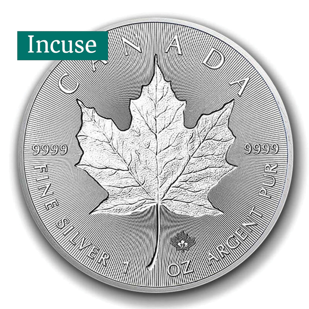 2019 Canada $5 Incuse Silver Maple Leaf 1oz .9999 Silver (No Tax)