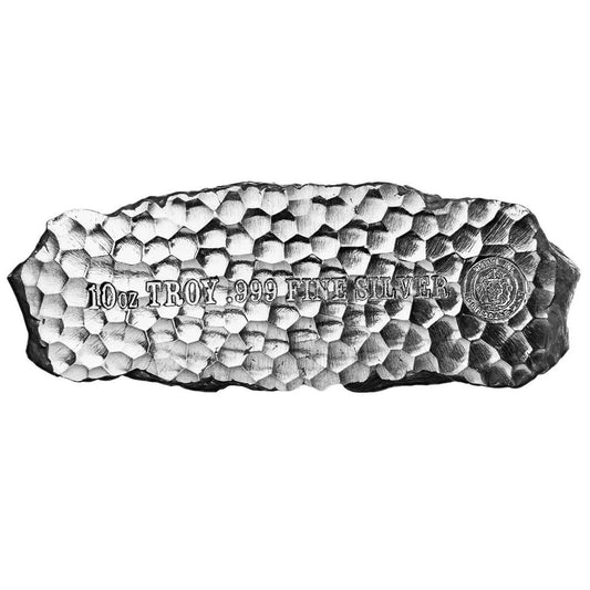 Scottsdale Mint 10oz Tombstone Nugget .999 Silver (No Tax) May have light toning