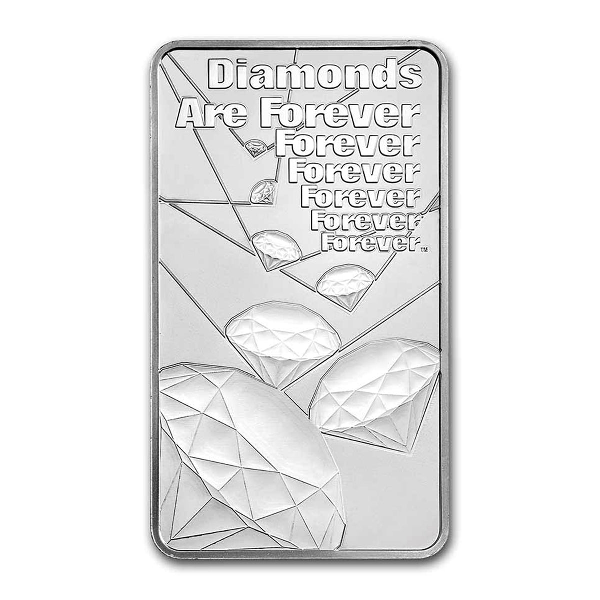 Great Britain (2022) Diamonds Are Forever (007) 10oz Silver Bar (No Tax) Worn Seal