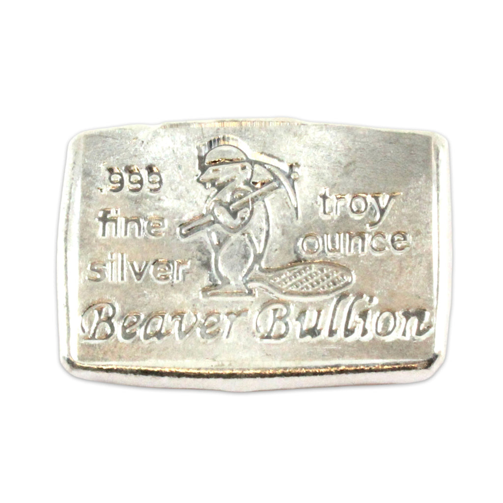 Beaver Bullion 1oz. .999 Fine Silver Bar (No Tax) Flaws
