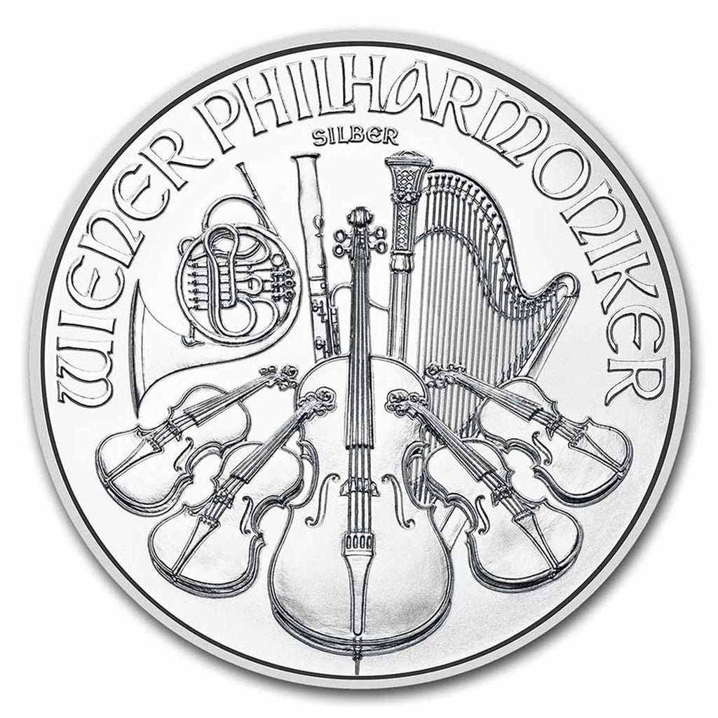 2023 Austria 1.5 Euros Philharmonic 1oz Silver (No Tax) Light Toning