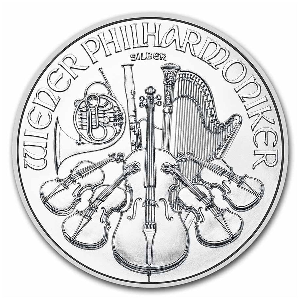 2023 Austria 1.5 Euros Philharmonic 1oz Silver (No Tax) Light Toning