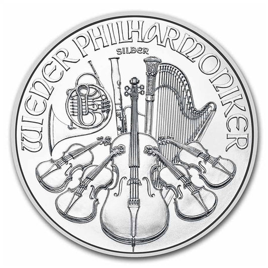 2023 Austria 1.5 Euros Philharmonic 1oz Silver (No Tax) Light Toning