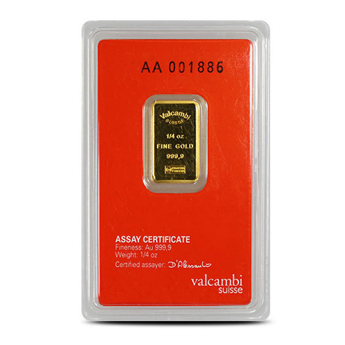 Valcambi Scotiabank 1/4oz .9999 Fine Gold Bar (No Tax) Scuffed Package