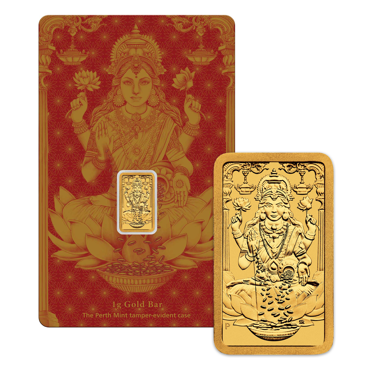 Celebrate Diwali Lakshmi 1 gram .9999 Fine Gold Bar (No Tax)