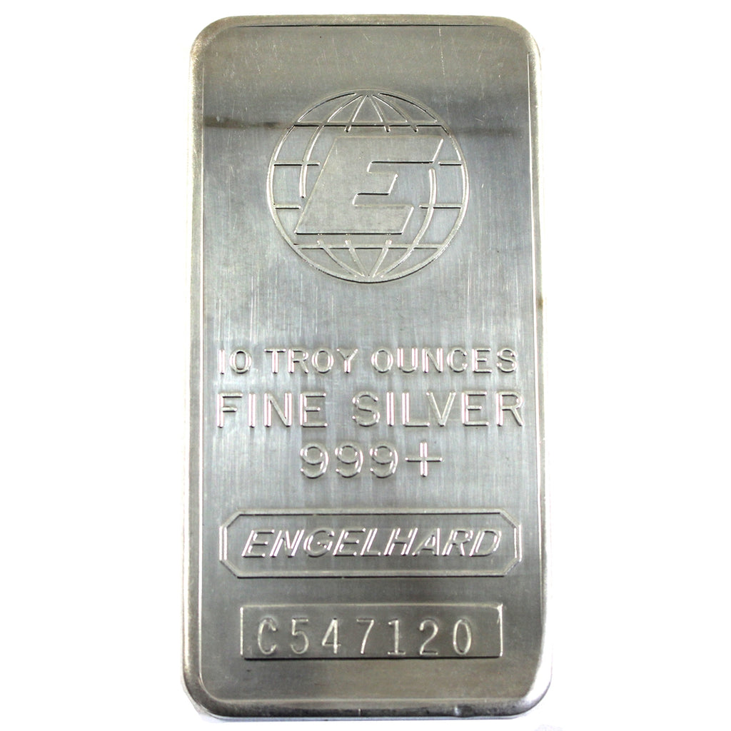 Engelhard (~1985) 10oz .999+ Fine Silver Bar, 2nd Series (No Tax) Flaws