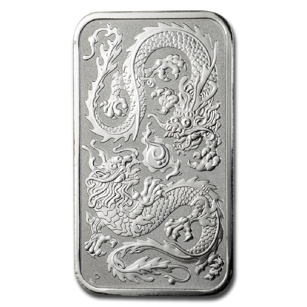 2020 Australia $1 Dragon Bar 1oz .9999 Silver (No Tax) Mild Rubbing