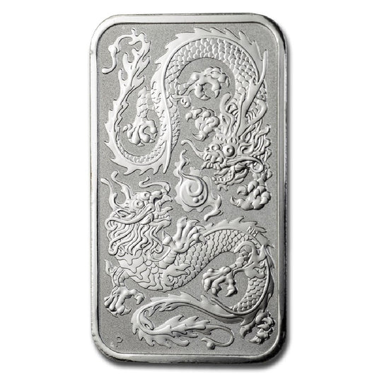 2020 Australia $1 Dragon Bar 1oz .9999 Silver (No Tax) Mild Rubbing